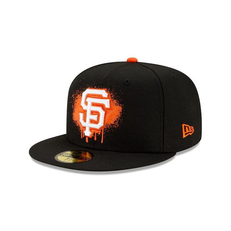 MLB San Francisco Giants Drip Front 59Fifty Fitted (MON8113) - Black New Era Caps